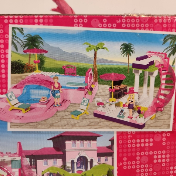 MEGA BLOKS Build N Style BARBIE POOL PARTY #80228 Multi-Level POOL & COMPLETE - Picture 9 of 11